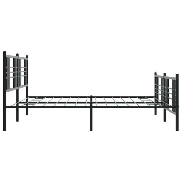 Schwarzes Metallbettgestell mit Kopfteil Pag 183x213cm