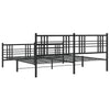 Schwarzes Metallbettgestell mit Kopfteil Pag 183x213cm