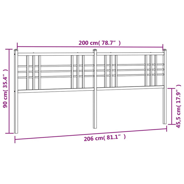 Schwarzes Bettkopfteil Marcelona 200 cm