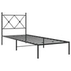 Schwarzes Metallbettgestell mit Kopfteil Alfred 75x190cm
