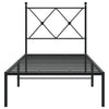 Schwarzes Metallbettgestell mit Kopfteil Alfred 75x190cm