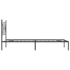 Schwarzes Metallbettgestell mit Kopfteil Alfred 75x190cm