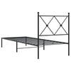 Schwarzes Metallbettgestell mit Kopfteil Alfred 75x190cm