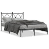 Schwarzes Bettgestell aus Metall mit Kopfteil Alfred 120x190cm