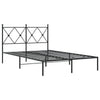 Schwarzes Bettgestell aus Metall mit Kopfteil Alfred 120x190cm