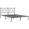 Schwarzes Metallbettgestell mit Kopfteil Alfred 135x190cm