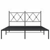 Schwarzes Metallbettgestell mit Kopfteil Alfred 135x190cm