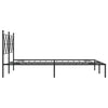 Schwarzes Metallbettgestell mit Kopfteil Alfred 135x190cm