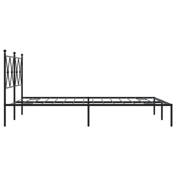 Schwarzes Metallbettgestell mit Kopfteil Alfred 135x190cm