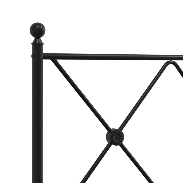 Schwarzes Metallbettgestell mit Kopfteil Alfred 135x190cm