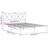 Schwarzes Metallbettgestell mit Kopfteil Alfred 135x190cm