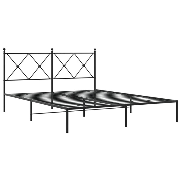 Schwarzes Metallbettgestell mit Kopfteil Alfred 160x200cm