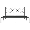 Schwarzes Metallbettgestell mit Kopfteil Alfred 160x200cm
