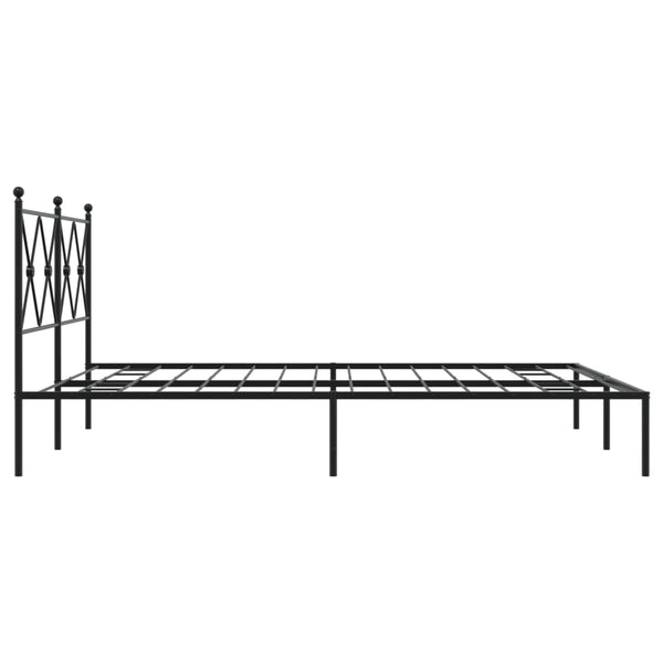 Schwarzes Metallbettgestell mit Kopfteil Alfred 160x200cm