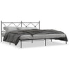 Schwarzes Metallbettgestell mit Kopfteil Alfred 193x203cm