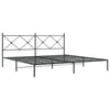 Schwarzes Metallbettgestell mit Kopfteil Alfred 193x203cm