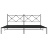 Schwarzes Metallbettgestell mit Kopfteil Alfred 193x203cm