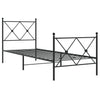 Schwarzes Metallbettgestell mit Kopfteil Alfred 80x200cm