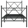 Schwarzes Metallbettgestell mit Kopfteil Alfred 80x200cm