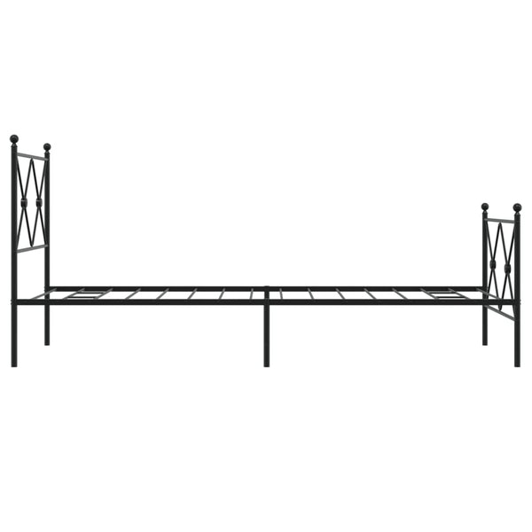 Schwarzes Metallbettgestell mit Kopfteil Alfred 80x200cm