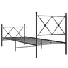 Schwarzes Metallbettgestell mit Kopfteil Alfred 80x200cm