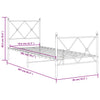 Schwarzes Metallbettgestell mit Kopfteil Alfred 80x200cm