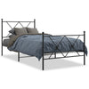 Schwarzes Metallbettgestell mit Kopfteilen Alfred 90x200cm
