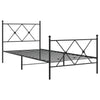 Schwarzes Metallbettgestell mit Kopfteilen Alfred 90x200cm