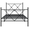 Schwarzes Metallbettgestell mit Kopfteilen Alfred 90x200cm