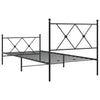 Schwarzes Metallbettgestell mit Kopfteilen Alfred 90x200cm