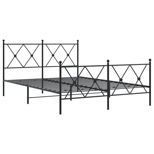 Schwarzes Metallbettgestell mit Kopfteil Alfred 140x200cm