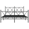 Schwarzes Metallbettgestell mit Kopfteil Alfred 140x200cm