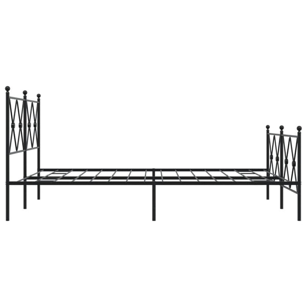 Schwarzes Metallbettgestell mit Kopfteil Alfred 140x200cm