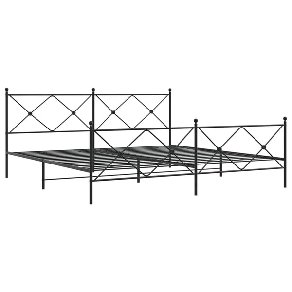 Schwarzer Metallbettrahmen mit Kopfteil Alfred 193x203cm