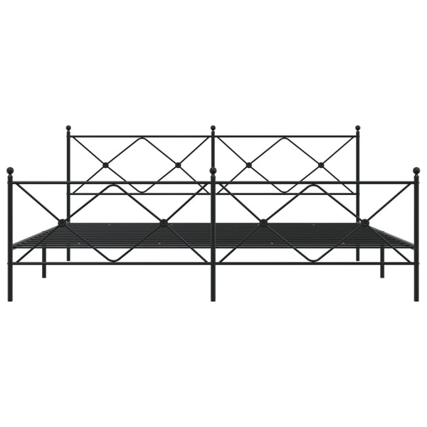 Schwarzer Metallbettrahmen mit Kopfteil Alfred 193x203cm