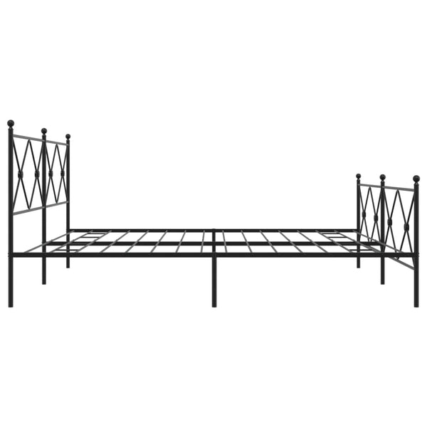 Schwarzer Metallbettrahmen mit Kopfteil Alfred 193x203cm