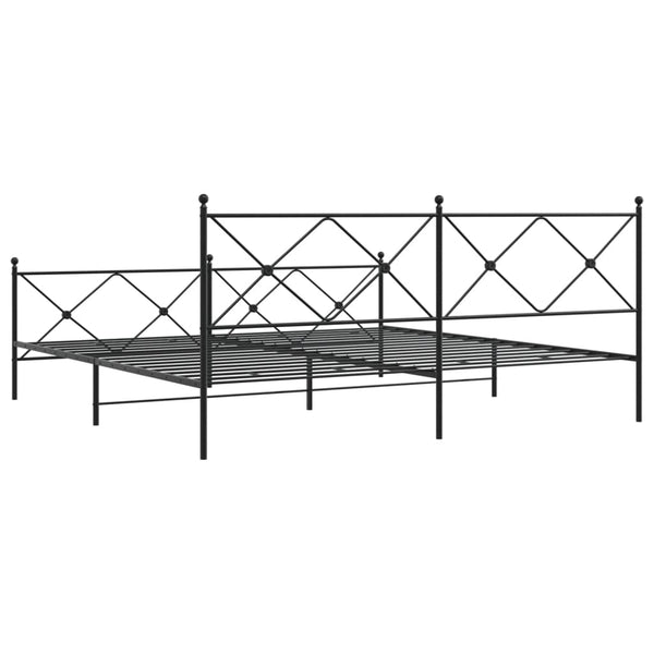 Schwarzer Metallbettrahmen mit Kopfteil Alfred 193x203cm