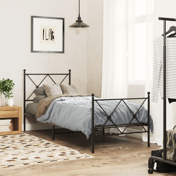 Schwarzes Metallkopfteil Afanasi 75cm