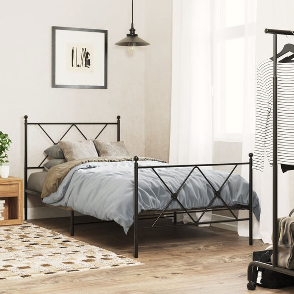 Schwarzes Metallkopfteil Afanasi 90cm