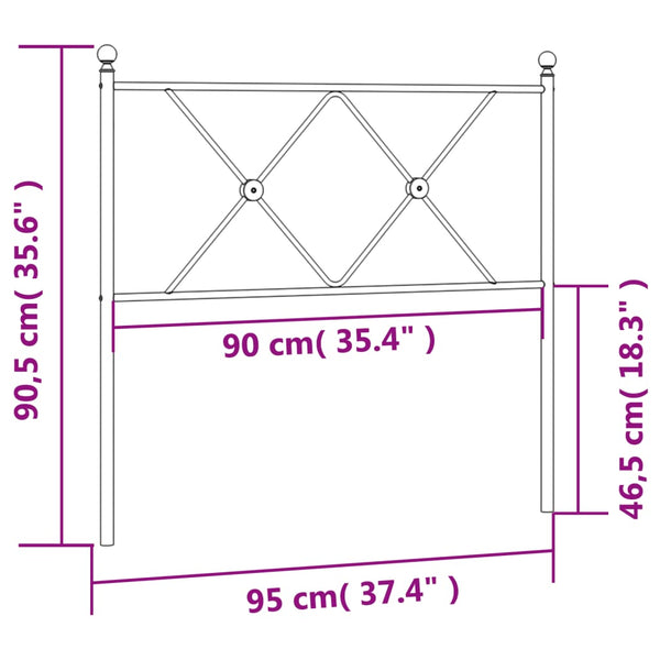 Schwarzes Metallkopfteil Afanasi 90cm