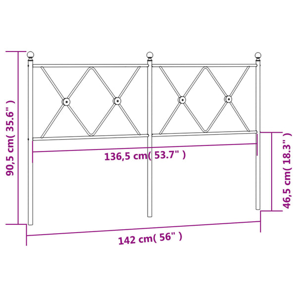 Schwarzes Metallkopfteil Afanasi 137 cm
