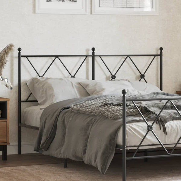 Schwarzes Metallkopfteil Afanasi 137 cm