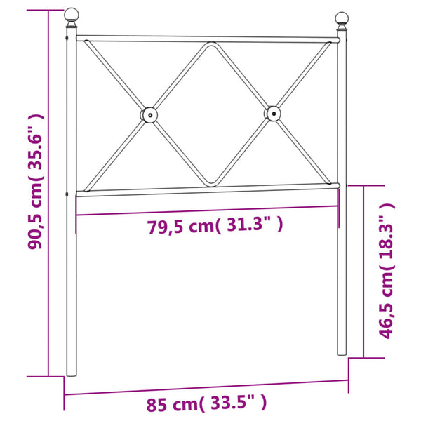Weißes Kopfteil Metall Afanasi 80cm
