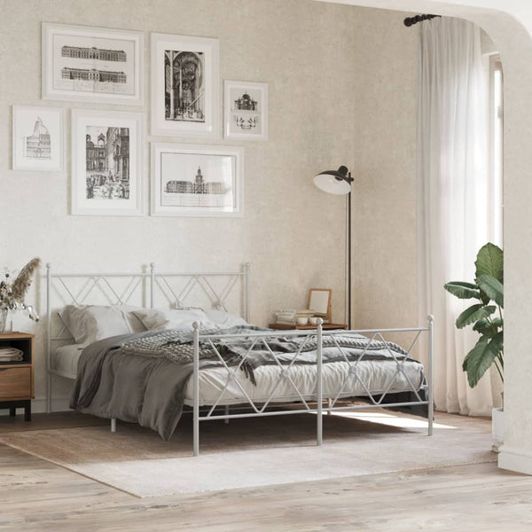 Weißes Bettkopfteil aus Metall Afanasi 137 cm