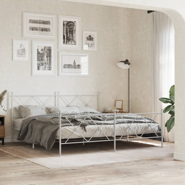 Weißes Metallbettgestell Afanasi 180cm