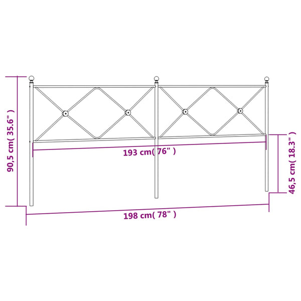 Weißes Metallkopfteil Afanasi 193cm