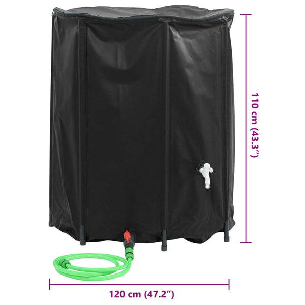 Elca 1250 l zusammenklappbarer Wassertank mit Hahn (PVC)