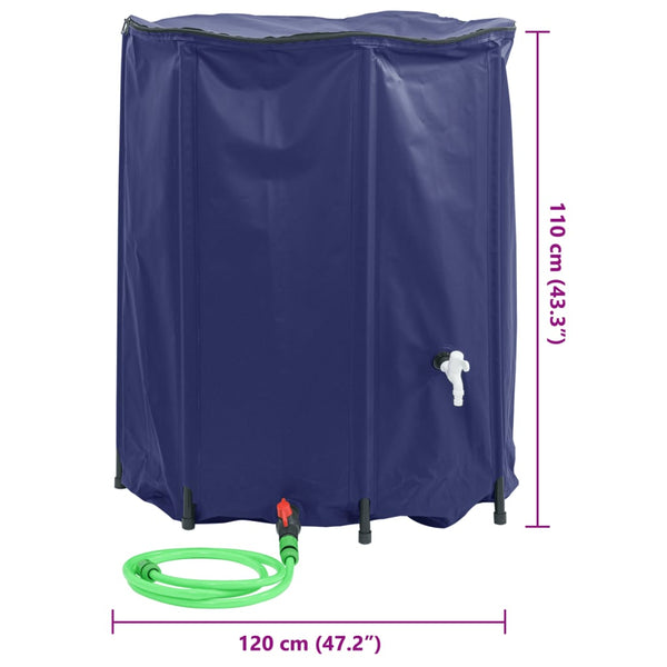 Taitettava vesisäiliö 1250 l hanalla Elca (pvc)