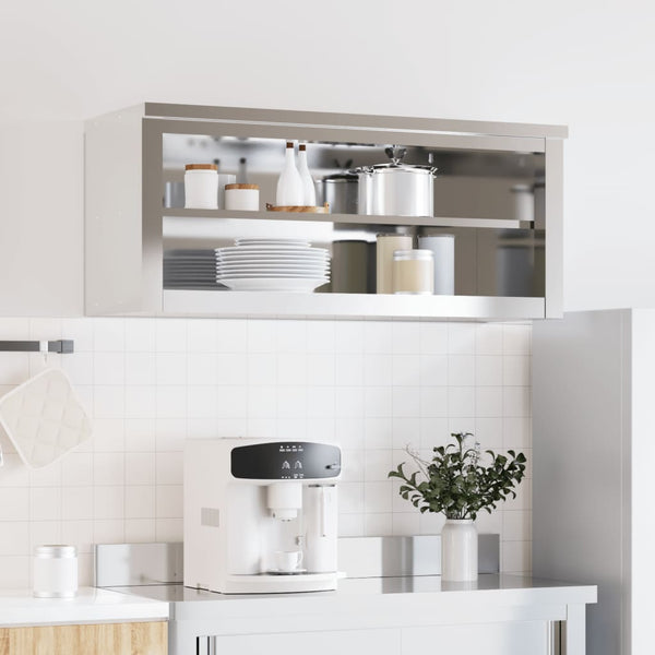 Cheazim Küchen-Wandschrank mit Regal aus Edelstahl