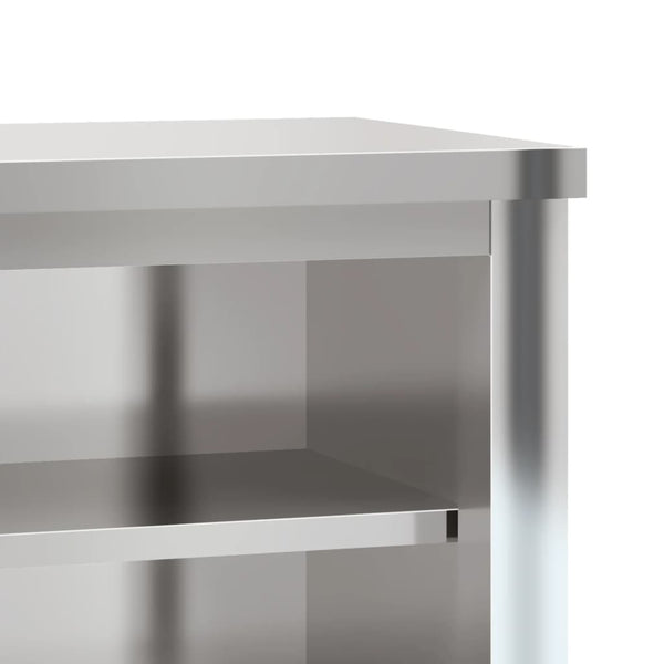 Cheazim Küchen-Wandschrank mit Regal aus Edelstahl